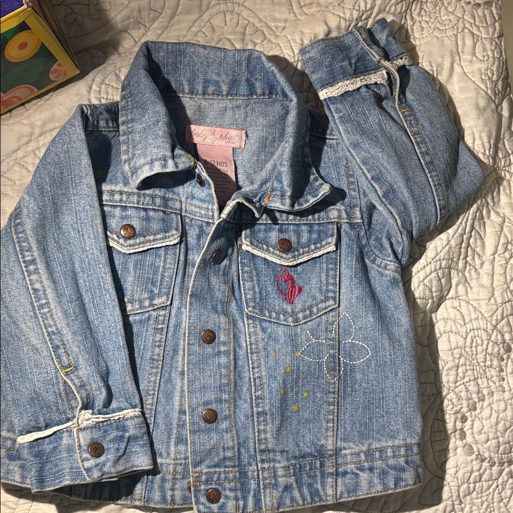 BABY PHAT Kids Light Blue Denim Jacket with Embroidery 6-12 months